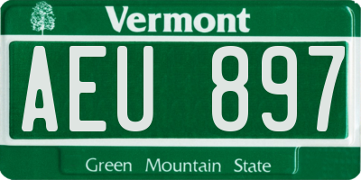 VT license plate AEU897