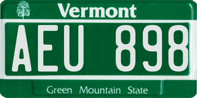 VT license plate AEU898