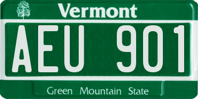 VT license plate AEU901