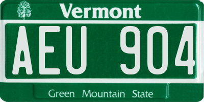 VT license plate AEU904