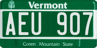 VT license plate AEU907