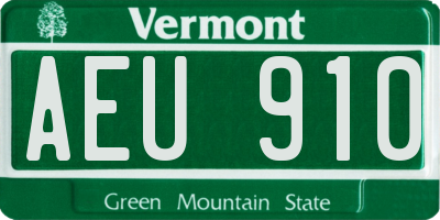 VT license plate AEU910