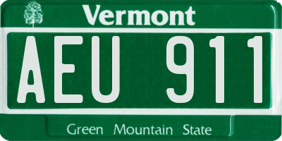 VT license plate AEU911