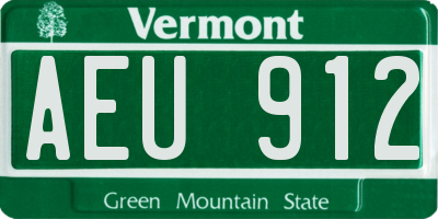 VT license plate AEU912