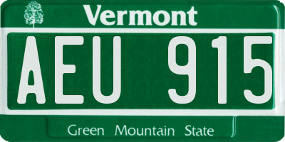VT license plate AEU915