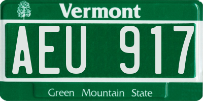 VT license plate AEU917