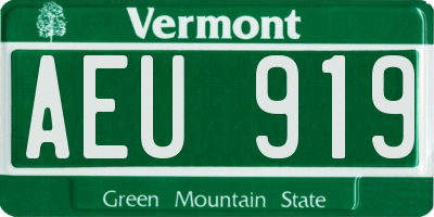 VT license plate AEU919