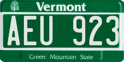 VT license plate AEU923