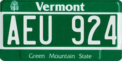 VT license plate AEU924