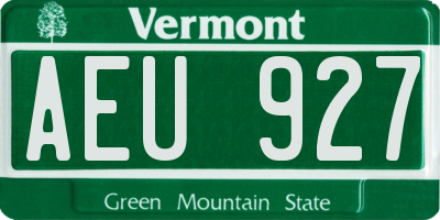 VT license plate AEU927