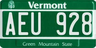 VT license plate AEU928