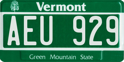 VT license plate AEU929