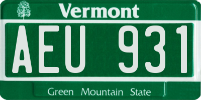 VT license plate AEU931