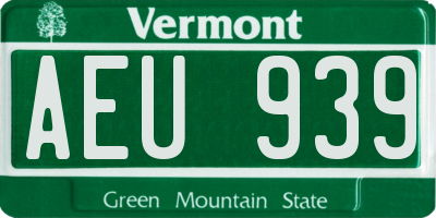 VT license plate AEU939