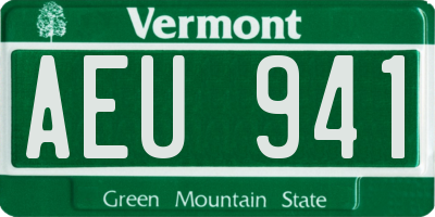 VT license plate AEU941