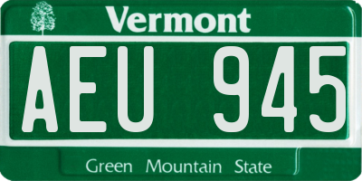 VT license plate AEU945