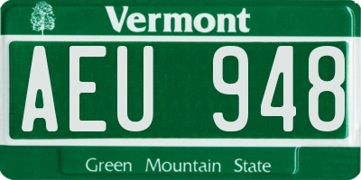 VT license plate AEU948