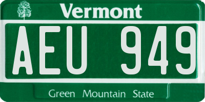 VT license plate AEU949