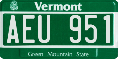 VT license plate AEU951