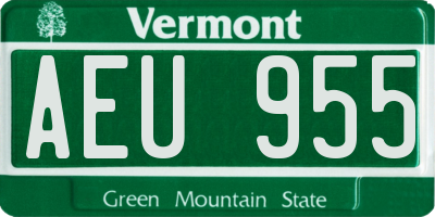 VT license plate AEU955