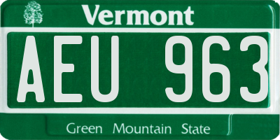 VT license plate AEU963