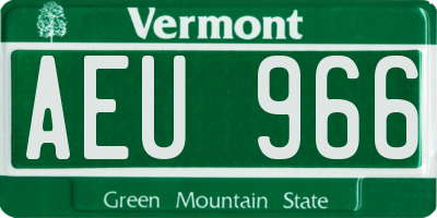VT license plate AEU966