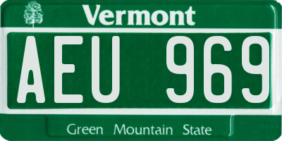 VT license plate AEU969
