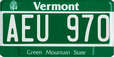 VT license plate AEU970