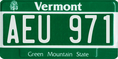 VT license plate AEU971