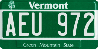 VT license plate AEU972