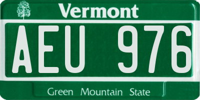VT license plate AEU976