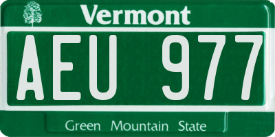 VT license plate AEU977
