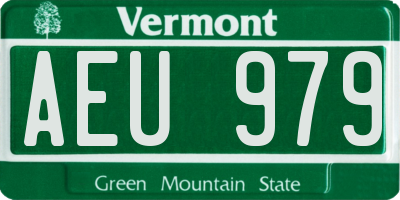 VT license plate AEU979