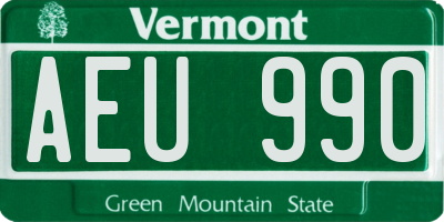 VT license plate AEU990