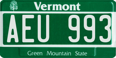 VT license plate AEU993