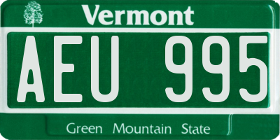 VT license plate AEU995