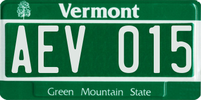 VT license plate AEV015