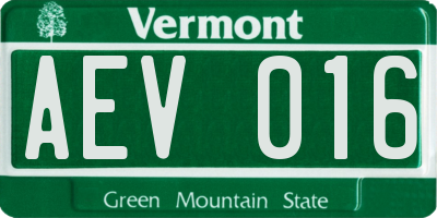 VT license plate AEV016