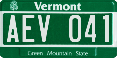 VT license plate AEV041