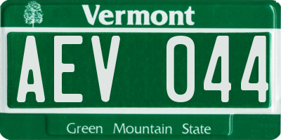 VT license plate AEV044