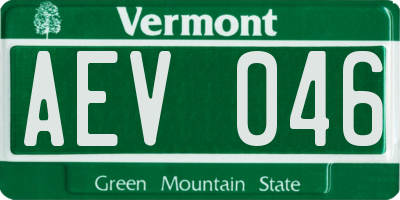 VT license plate AEV046