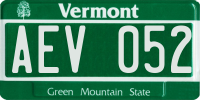 VT license plate AEV052