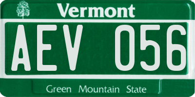VT license plate AEV056