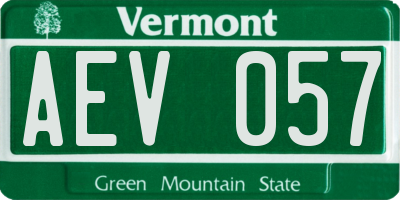 VT license plate AEV057