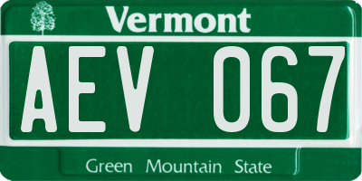 VT license plate AEV067