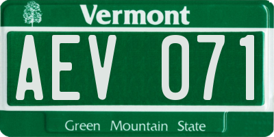 VT license plate AEV071