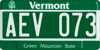 VT license plate AEV073