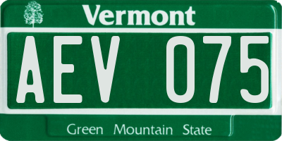 VT license plate AEV075