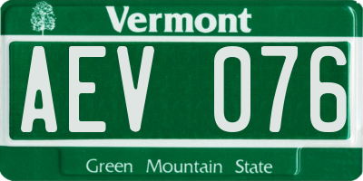 VT license plate AEV076