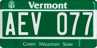 VT license plate AEV077
